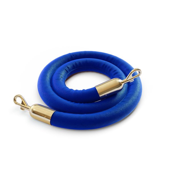 Montour Line Naugahyde Rope Blue With Pol.Brass Snap Ends 6ft.Cotton Core HDNH510Rope-60-BL-SE-PB